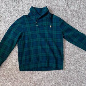 Polo Ralph Lauren Green Holiday Heritage Tartan Sweater Mens USED LARGE